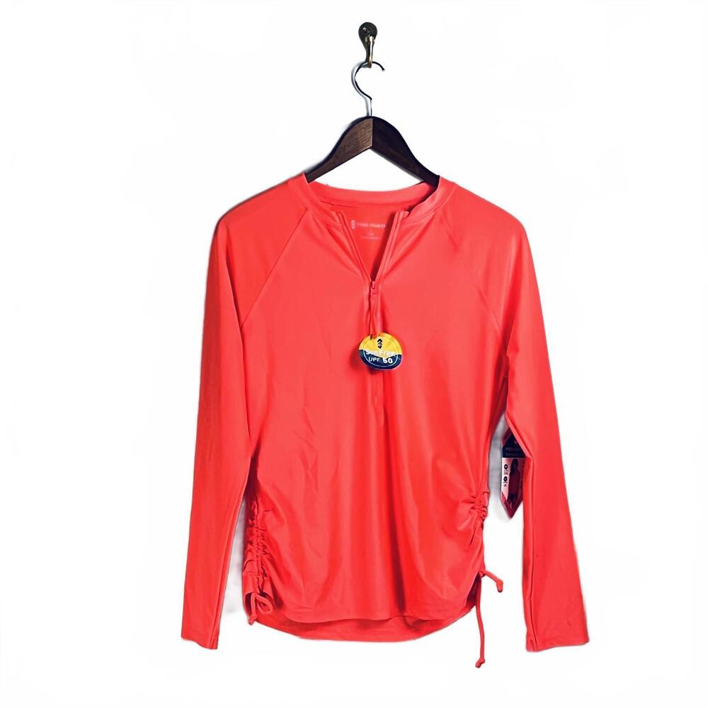 Comfortable UPF 50 Coral‎ Long Sleeve Swim Shirt- Read